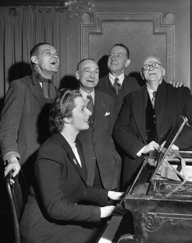 Margaret Thatcher: 1948: Margaret Roberts plays the piano in Dartford, Kent