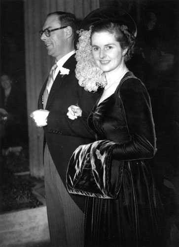 Margaret Thatcher: 1951: Margaret Roberts on her wedding day, with husband Denis 