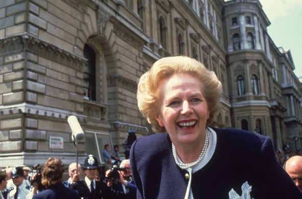 Margaret Thatcher: 1987: Prime minister Margaret Thatcher in Downing Street