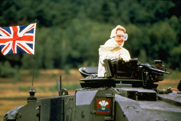 Margaret Thatcher: 1986: Margaret Thatcher on a Challenger tank