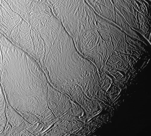 Cassini: Saturn's moon Enceladus showing tiger