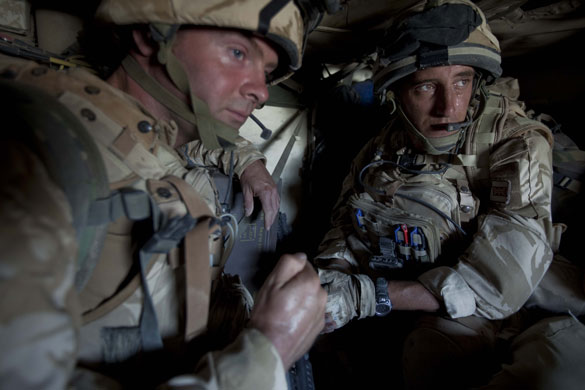Sean Smith Black Watch: 21 June 2009: Soldiers from B company of Black Watch in a Viking APC
