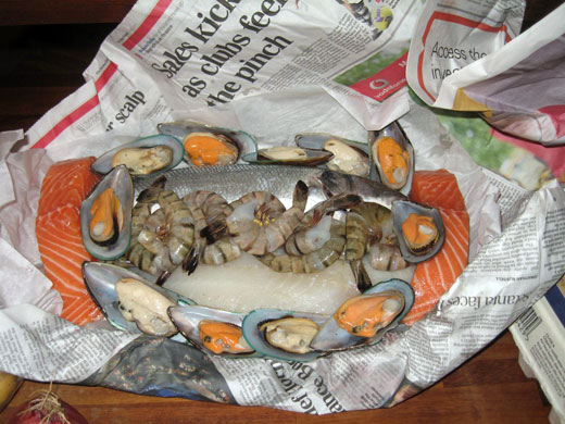 Allegra McEvedy fish: The obligatory ingredients shot, with a difference