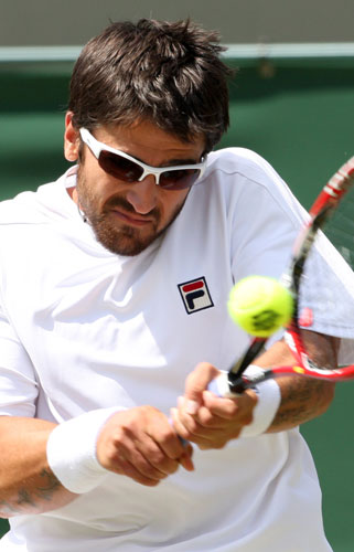 Wimbledon fashion: Janko Tipsarevic plays at Wimbledon 2009