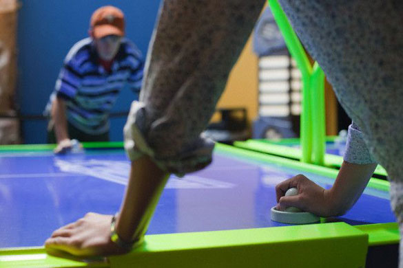 Student booty: Air hockey table