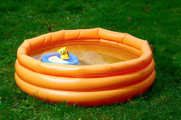 Student booty: Paddling pool