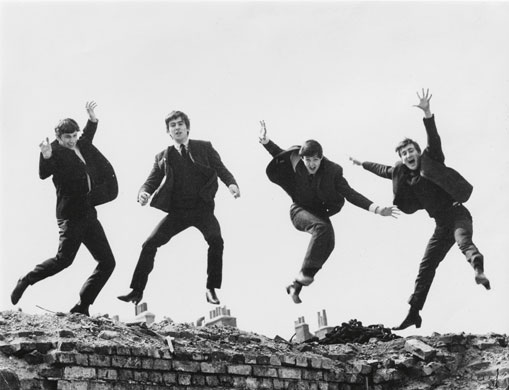 NPG Beatles to Bowie: The Beatles, 1963 (jumping shot) By Fiona Adams