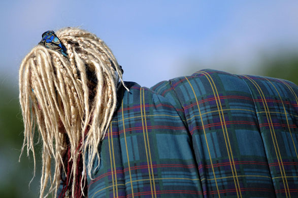 Glastonbury day two: A woman with dreadlocks Glastonbury festival 2009