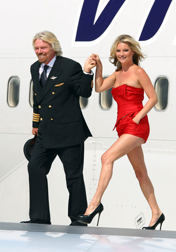 Week in Business: Virgin Atlantic boss Sir Richard Branson poses with model Kate Moss