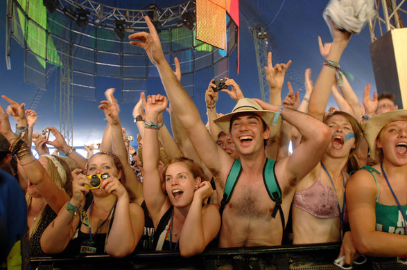 First day at Glastonbury: Maximo Park play on stage at Glastonbury