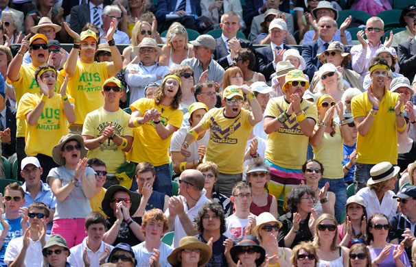 Thursday Wimbledon: Group of Aussie fans called the Fanatics