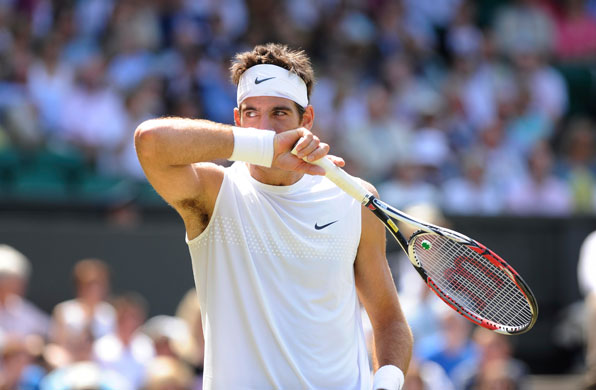 Thursday Wimbledon:  Juan Martin Del Potro dejected