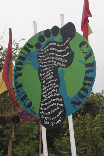 Ethical Glastonbury: Ethical Signs near the Green Futures Field Glastonbury 2009