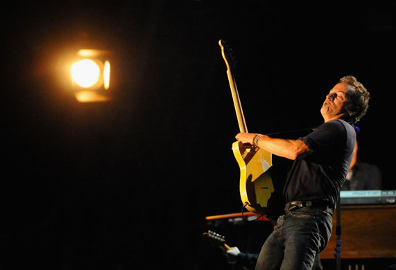 Bruce Springsteen: Bruce Springsteen performs on the Pyramid Stage