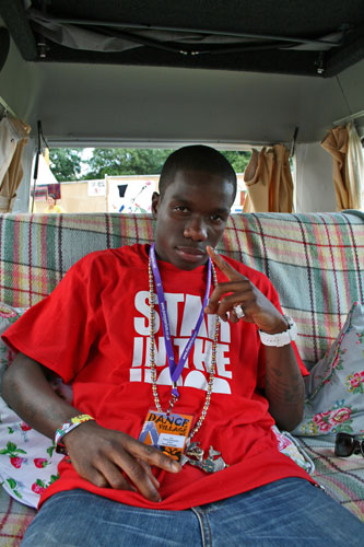 Laura Barton's camper van: Tinchy Stryder