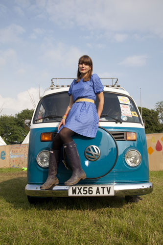 Laura Barton's camper van: Laura Barton Backstage At Glastonbury Festival where She Intervied 30 Bands