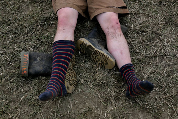 Glastonbury Day 3: Martin Godwin Glastonbury Day 3 wellies