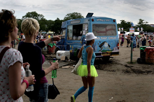 Glastonbury Day 4: Glastonbury festival: Day four ice cream skirt