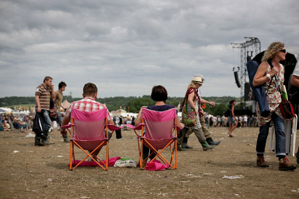 Glastonbury Day 4: Glastonbury festival: Day four deckchairs