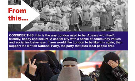 A BNP leaflet on 'the changing face of London'.