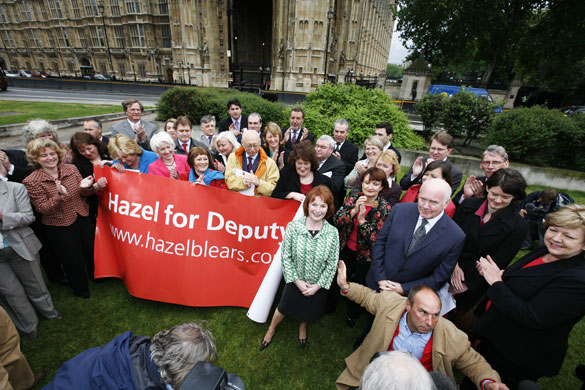Hazel Blears: Hazel Blears with her supporters for the Labour deputy leader position