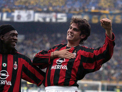 Kaka's career: Riccardo Kaka of Milan celebrates