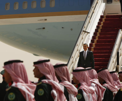 Obama in Saudi Arabia: President Barack Obama arrives in Riyadh, Saudia Arabia