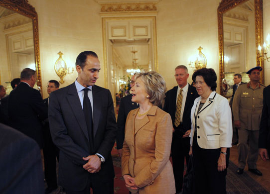 Obama in Middle East: Hillary Clinton and Gamal Mubarak son of Egyptian President