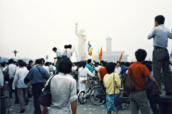 Tiananmen protests 1989: The Goddess of Democracy statue in Tiananmen Square, Beijing