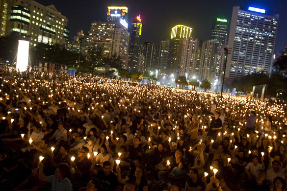 24 hours: A candle-lit vigil to mark the anniversary of the Tiananmen Square massacre