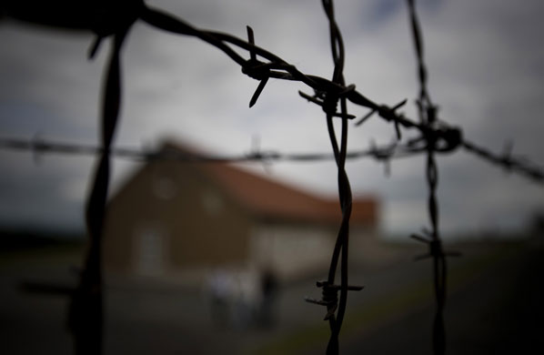 24 hours: Barbed wire seen on the grounds of Buchenwald concentration camp
