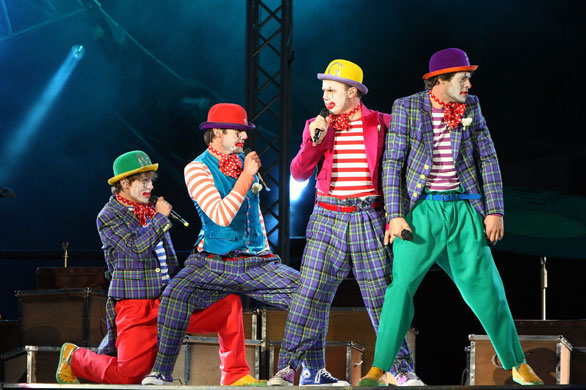 Week in showbiz:  Take That rehearse for 'Take That Present: The Circus Tour Live' 