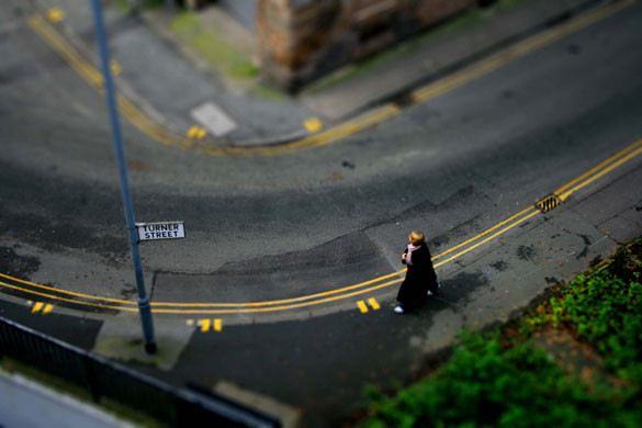 Michael Clough Portfolio: 'Miniature Manchester' street scene of Turner St, Manchester.
