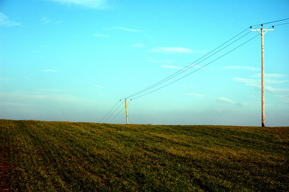 Jack Farrow Portfolio: 'Pylon landscape' Jack Farrow high saturation sky and grass with pylons