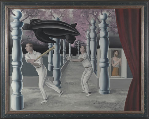 Musee Magritte Museum: The Secret Player, 1927, painting by Rene Magritte