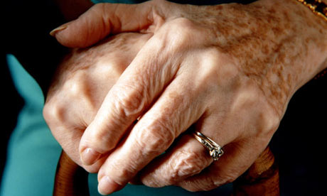 Elderly woman's hands