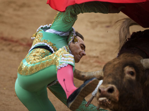 Pamplona bull running: Matador Manuel Jesus 'El Cid'
