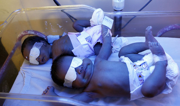 24 hours in pictures: Masks cover the eyes of newly-born babies
