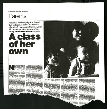 Nadia Clarke: A rough image of an original newspaper article