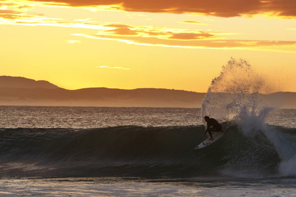 24sport: Bede Durbidge from Australia free surfs during a practice session 