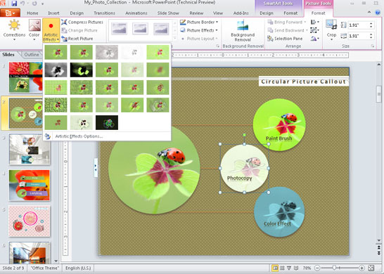 Windows 2010: Powerpoint photo editing