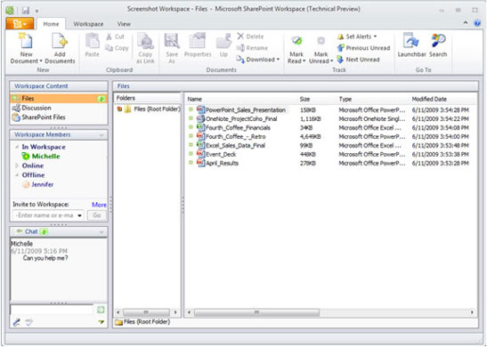 Windows 2010: SharePoint workspace