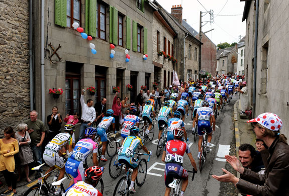 Tour de France Stage 10: The residents of a small village cheer the peloton