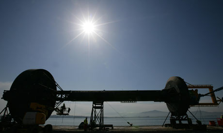 A PowerBuoy wave energy converter wave Hub project in Cornwall