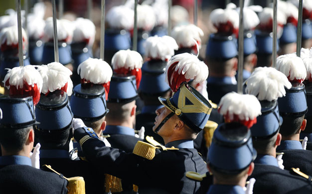 15 July 2009: Paris, France: Saint-Cyr military academy officers