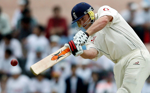 Flintoff retires: England's Flintoff hits a shot against India in Mohali