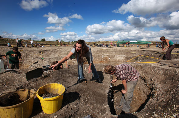 Silchester: Archaeologists working on the site of the latest dig at Silchester