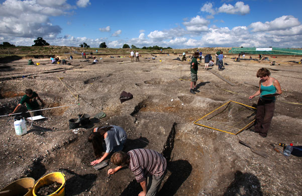 Silchester: Archaeologists working on the site of the latest dig at Silchester