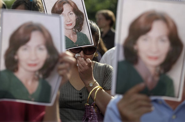 24 hours in pictures: a rally in honour of Russian human rights activist Natalya Estemirova 