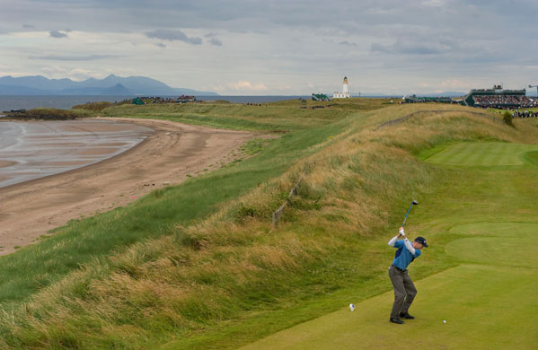 Open Golf Day 2: Jim Furyk drives on the 7th